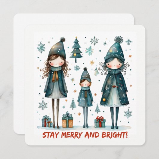 Christmas Greeting Postcard Feestdagenkaart (Voorkant / Achterkant)