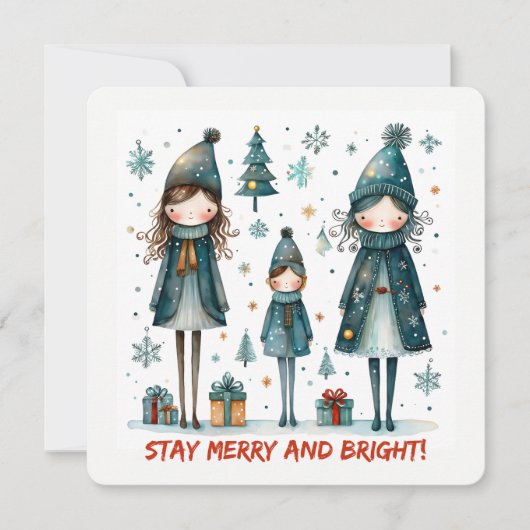 Christmas Greeting Postcard Feestdagenkaart (Voorkant)