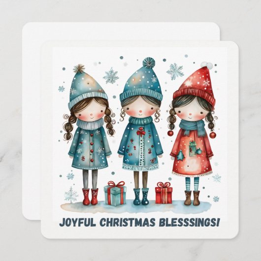 Christmas Greeting Postcard Feestdagenkaart (Voorkant / Achterkant)