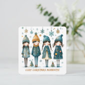 Christmas Greeting Postcard Feestdagenkaart (Staand voorkant)