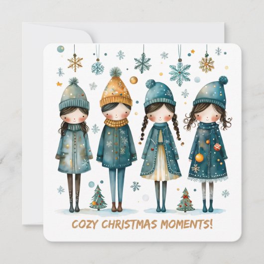 Christmas Greeting Postcard Feestdagenkaart (Voorkant)