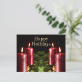 Christmas Greeting Red Candles Winter Holidays Briefkaart (Staand voorkant)