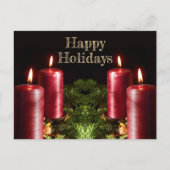 Christmas Greeting Red Candles Winter Holidays Briefkaart (Voorkant)