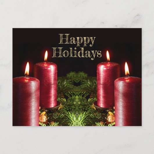 Christmas Greeting Red Candles Winter Holidays Briefkaart (Voorkant)