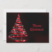 Christmas Greeting Shiny Red Ribbon Tree Sparkle Feestdagenkaart (Voorkant)