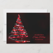 Christmas Greeting Shiny Red Ribbon Tree Sparkle Feestdagenkaart (Achterkant)