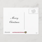 Christmas greeting with a girl lets fire on a cand feestdagenkaart (Achterkant)