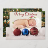 Christmas Greeting With Beautiful Baby Bedankkaart (Voorkant / Achterkant)