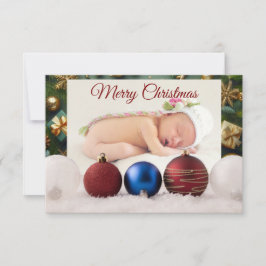 Christmas Greeting With Beautiful Baby Bedankkaart
