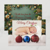 Christmas Greeting With Beautiful Baby Bedankkaart (Voorkant / Achterkant)