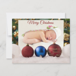 Christmas Greeting With Beautiful Baby Bedankkaart
