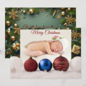 Christmas Greeting With Beautiful Baby Feestdagenkaart (Voorkant / Achterkant)