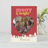 Christmas Greetings from Kids Custom Photo Feestdagenkaart (Staand voorkant)