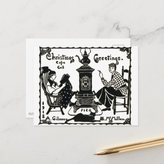 Christmas Greetings postcard Briefkaart (Voorkant / Achterkant in situ)