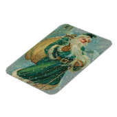 Christmas Greetings-Retro Santa Claus Postcard Magneet (Linkerzijde)