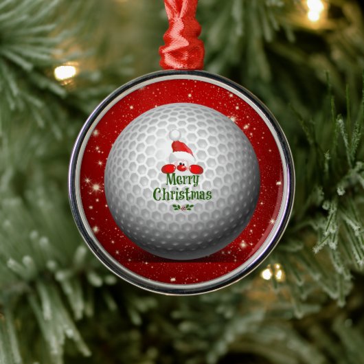 Christmas Greetings to Golfer Metalen Ornament (Boom)