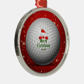 Christmas Greetings to Golfer Metalen Ornament (Rechts)
