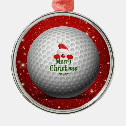 Christmas Greetings to Golfer Metalen Ornament (Voorkant)