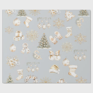 Christmas grey gold wrapping paper cadeaupapier