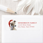 Christmas Greyhound Dog Retour Adreslabels Etiket (Insitu)