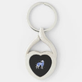 Christmas Greyhound Dog Wearing an Ugly Sweater Bl Sleutelhanger (Voorkant)