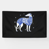 Christmas Greyhound Dog Wearing an Ugly Sweater Bl Spandoek (Horizontaal)