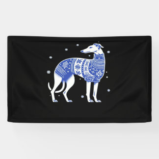Christmas Greyhound Dog Wearing an Ugly Sweater Bl Spandoek