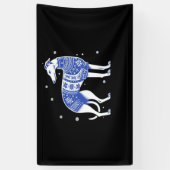 Christmas Greyhound Dog Wearing an Ugly Sweater Bl Spandoek (Verticaal)