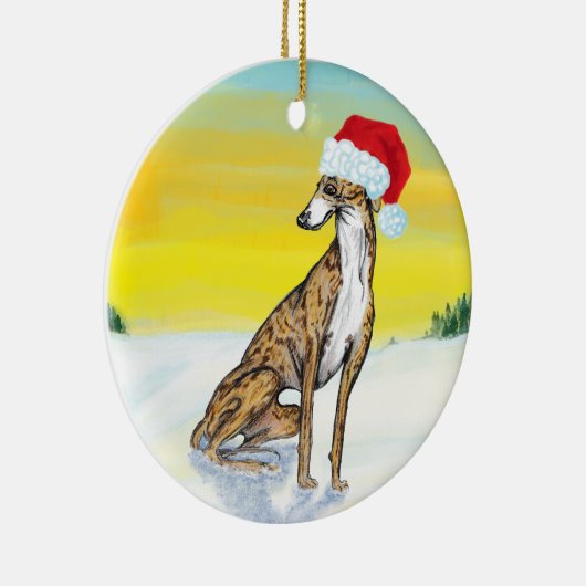christmas greyhound keramisch ornament (Rechts)