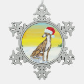 christmas greyhound tin sneeuwvlok ornament (Voorkant)