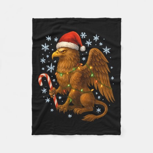 Christmas Griffin Magic Mythical Holiday Srit Long Fleece Deken (Voorkant)