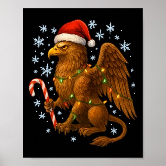 Christmas Griffin Magic Mythical Holiday Srit Long Poster (Voorkant)