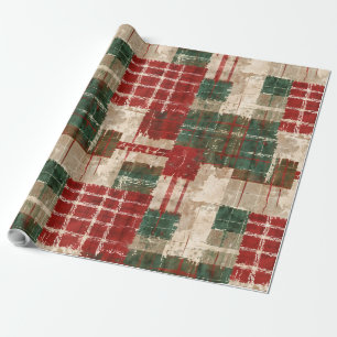 Christmas Grunge Plaid Cadeaupapier