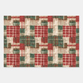 Christmas Grunge Plaid Inpakpapier Vel (Voorkant 2)