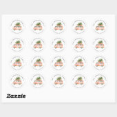 Christmas grunge retouradreslabel ronde sticker (Vel)