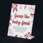 Christmas Guess de Baby Food Baby shower Game Reclamebord Met Voetstuk<br><div class="desc">Christmas Guess de Baby Food Baby shower Game</div>