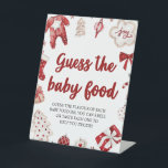 Christmas Guess de Baby Food Baby shower Game Reclamebord Met Voetstuk<br><div class="desc">Christmas Guess de Baby Food Baby shower Game</div>