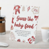 Christmas Guess de Baby Food Baby shower Game Reclamebord Met Voetstuk (Insitu)