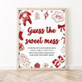 Christmas Guess de Sweet Mess Baby shower Game Poster