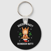 Christmas Guess What_ Reindeer Butt! Funny Reindee Sleutelhanger (Voorkant)