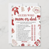 Christmas Guess Wie Mam of Pap Baby shower Spel Kaart (Voorkant)