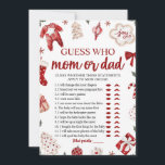 Christmas Guess Wie Mam of Pap Baby shower Spel Kaart<br><div class="desc">Christmas Guess Wie Mam of Pap Baby shower Spel</div>