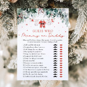 Christmas Guess Wie Mam of Pap Baby shower Spel Kaart