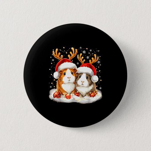 Christmas Guinea G Reindeer Xmas  Ronde Button 5,7 Cm (Voorkant)