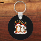 Christmas Guinea G Reindeer Xmas  Sleutelhanger (Voorkant)
