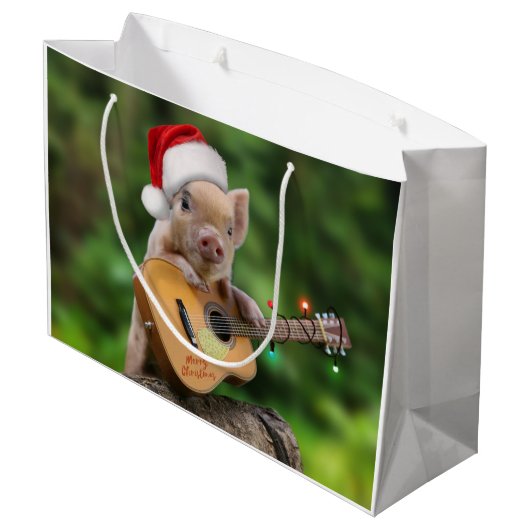 Christmas guitar pig groot cadeauzakje (Achterkant Gekanteld)