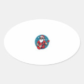 Christmas guitarist  Rockmusic Christmas (1) Ovale Sticker (Voorkant)
