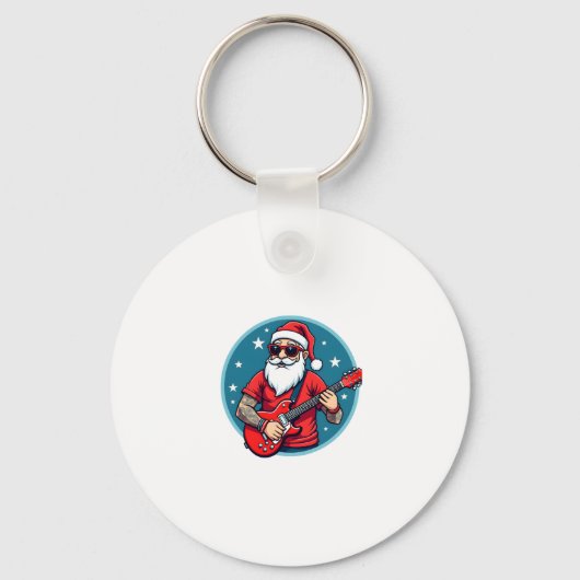Christmas guitarist  Rockmusic Christmas (1) Sleutelhanger (Voorkant)