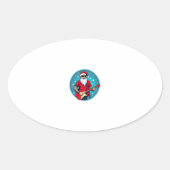 Christmas guitarist  Rockmusic Christmas (2) Ovale Sticker (Voorkant)