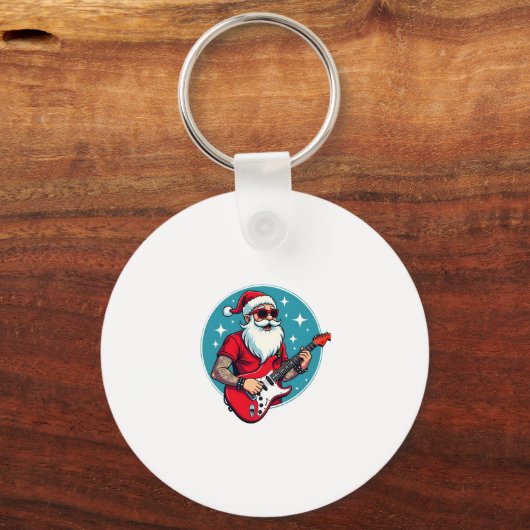 Christmas guitarist Rockmusic Christmas Sleutelhanger (Voorkant)